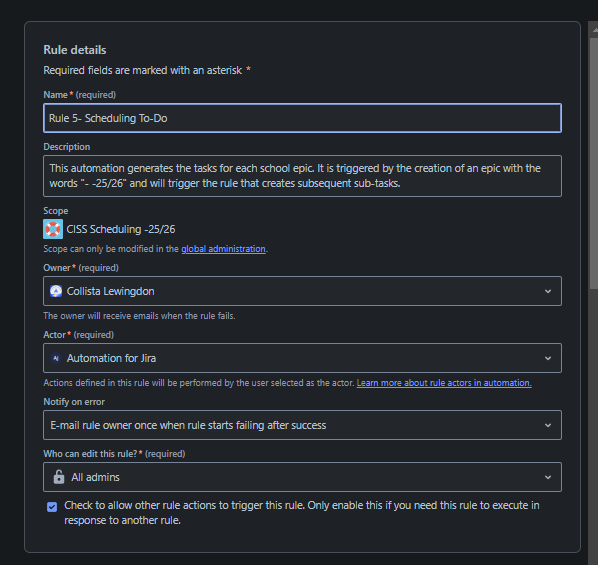 2025-01-22 09_53_24-Audit log - Automation - CISS Scheduling -25_26 - Jira.png