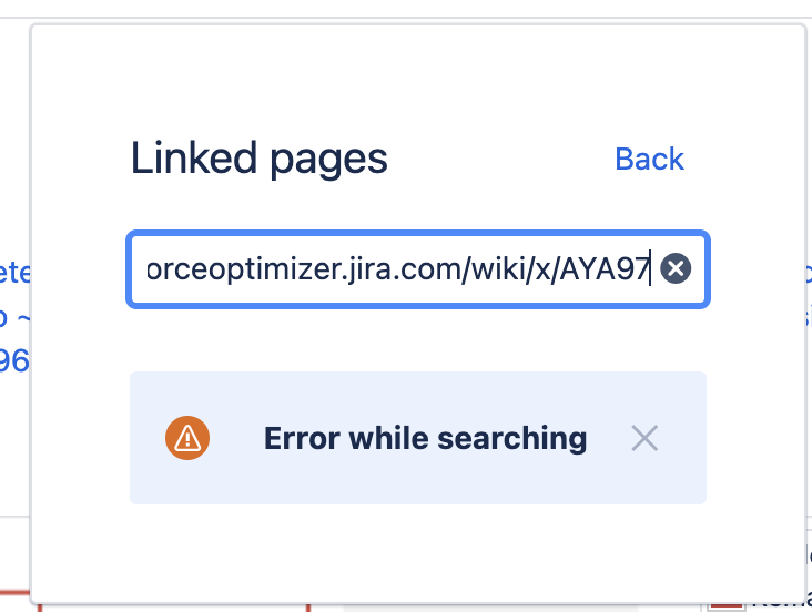 I cannot search for a page to link with the sprint...