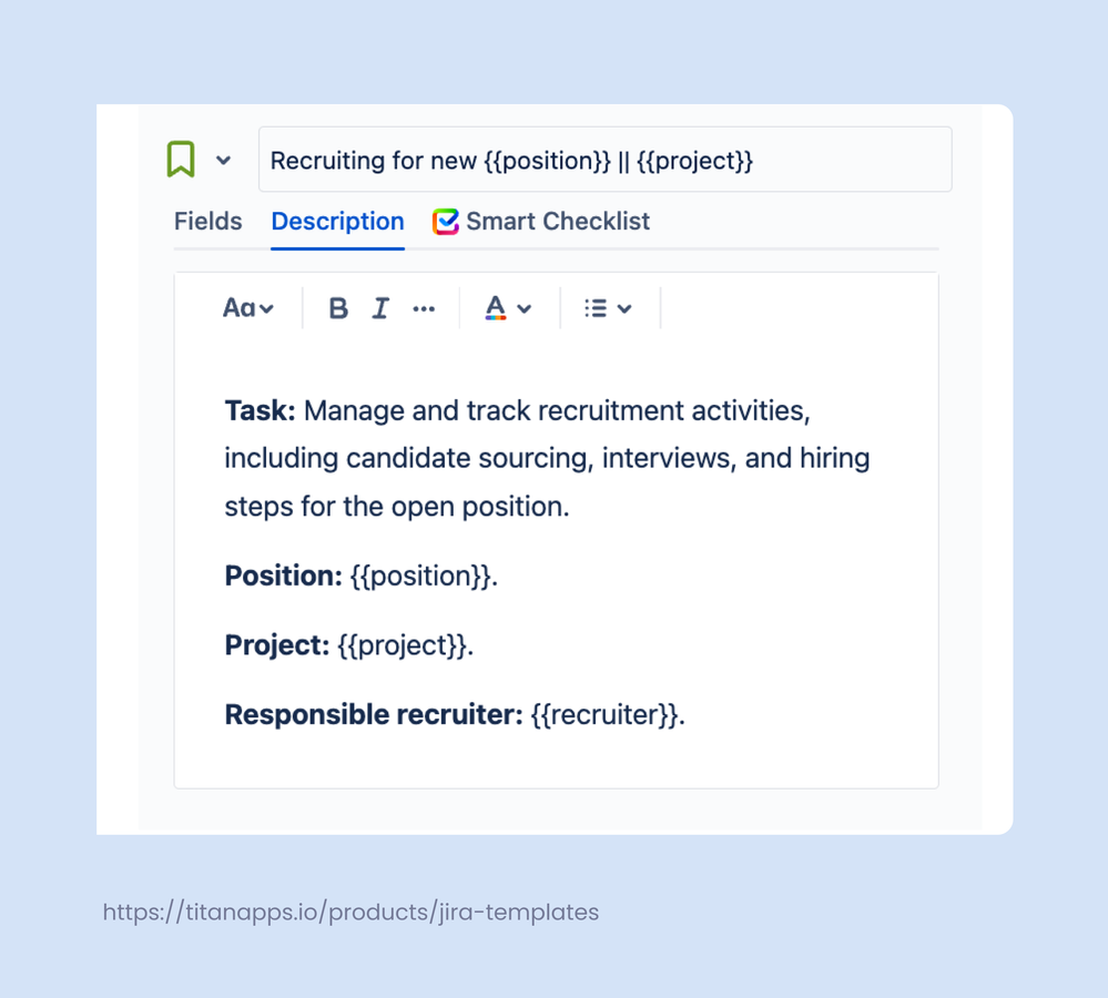 4. Jira Template for Recruitment task - Smart Templates.png