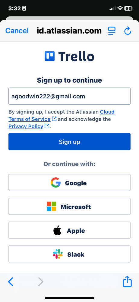 Step2, after _continue_ it wants me to _sign up_ Bu I already have an account___.PNG