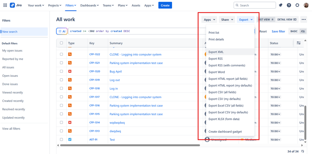 how to export jira worklogs to a spreadsheet 1.png