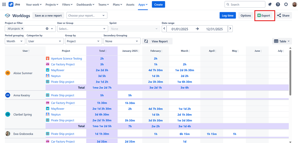 how to export jira worklogs to a spreadsheet 2.png