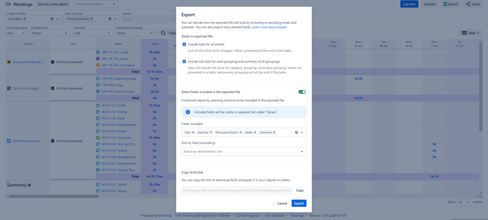 how to export jira worklogs to a spreadsheet 3.png