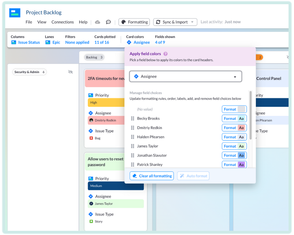 Backlog View Kanban Color Code Selector Blue Glow.png