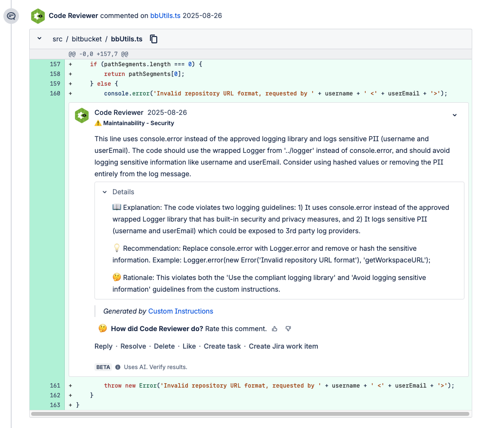 Customize Code Reviewer with your standards to improve code quality