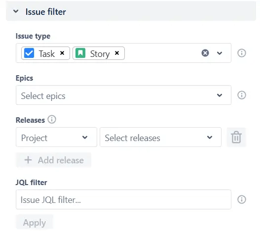 _Filter issues by type, epic, release, or custom criteria.png