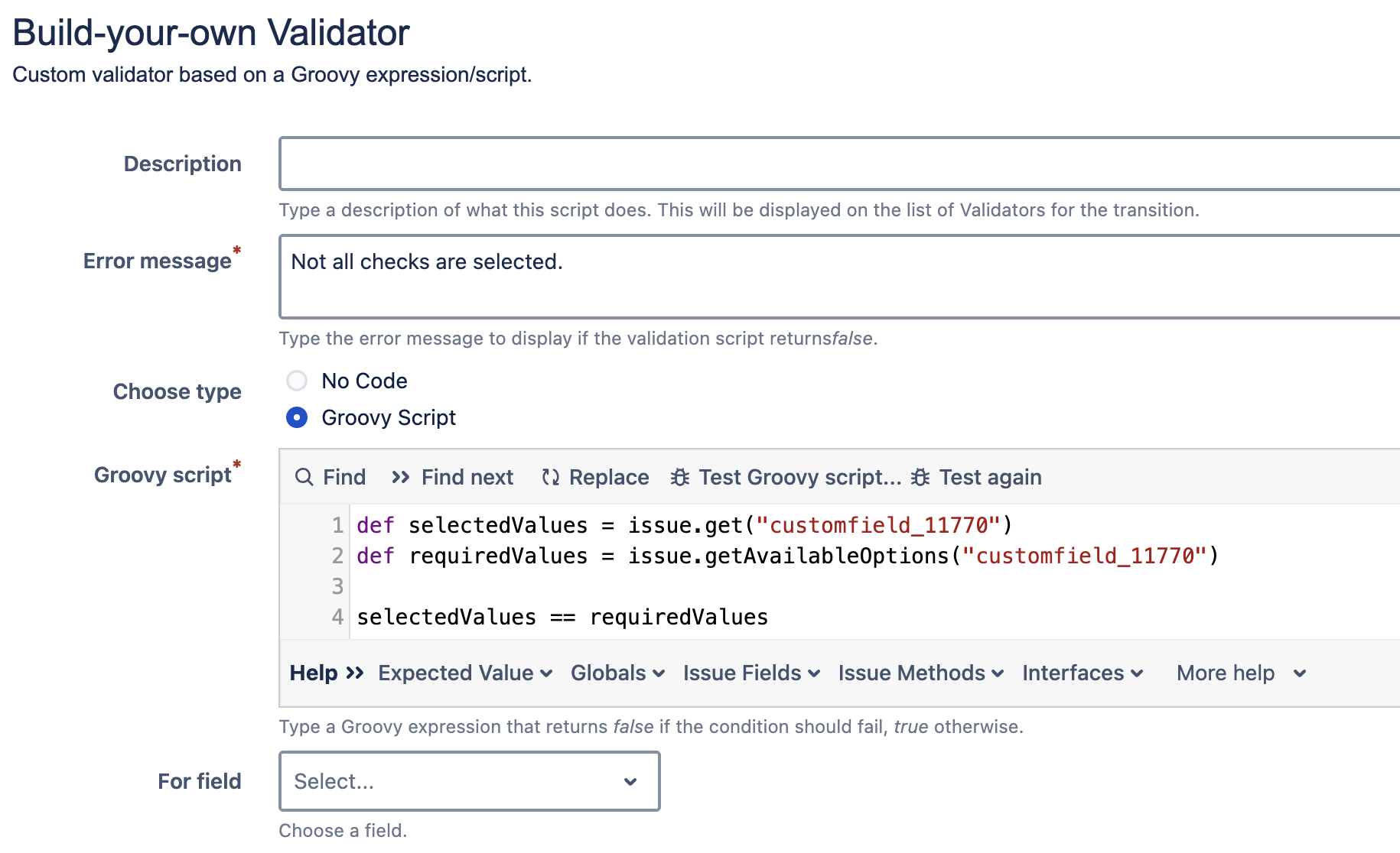 Solved: MULTI SELECT CUSTOM FIELD WORKFLOW VALIDATION