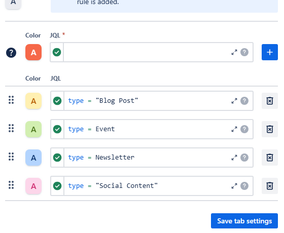 Card color rules added to the settings.png