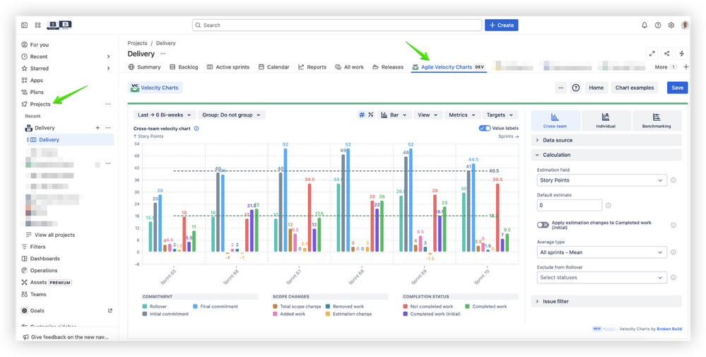 Project page reports with expanded capabilities.png