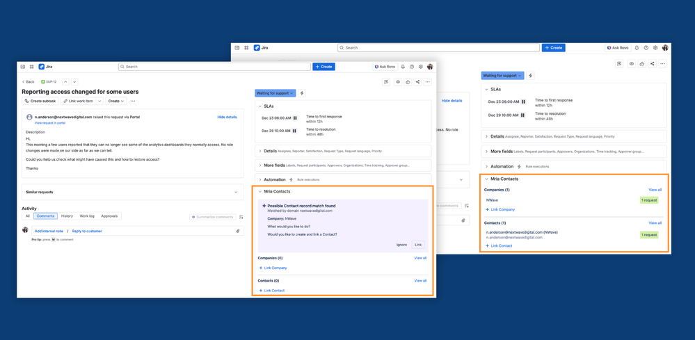 Using Mria Contacts in Jira Service Management requests.png