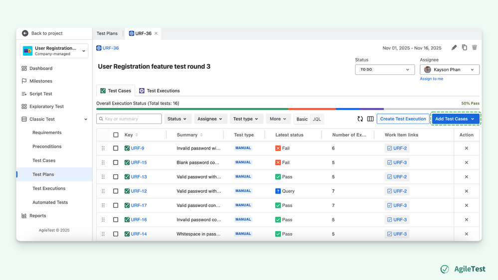 Test Plan & Execution  - AgileTest Test Plan.png