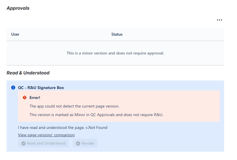 Version is marked as Minor in QC Approvals.png
