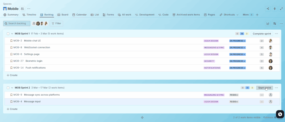How to start a sprint in Jira click Start Sprint, set goal and dates, and the sprint moves from backlog to active.gif
