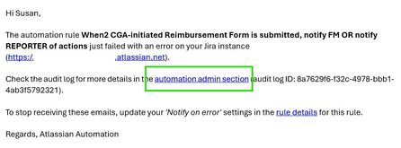 automation email error msg link throwing error.jpg