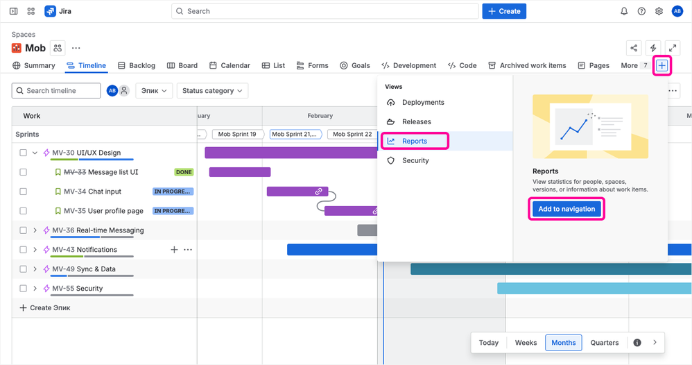 Jira sidebar with Reports tab highlighted.png