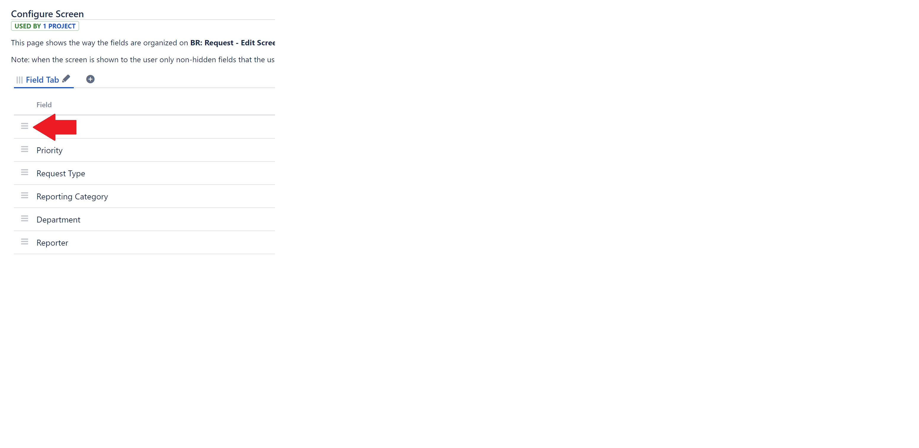 Sort field in screen alphabetically