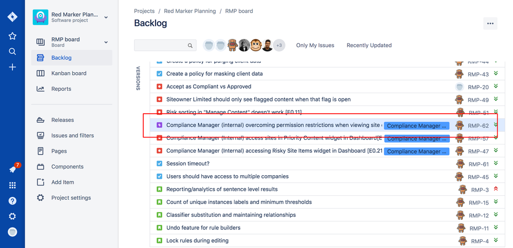 RMP board   Agile Board   RedMarker JIRA (2).png