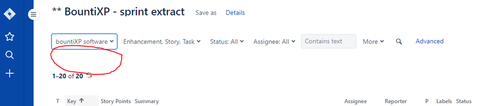 Jira - Sprint Filter not shown.PNG