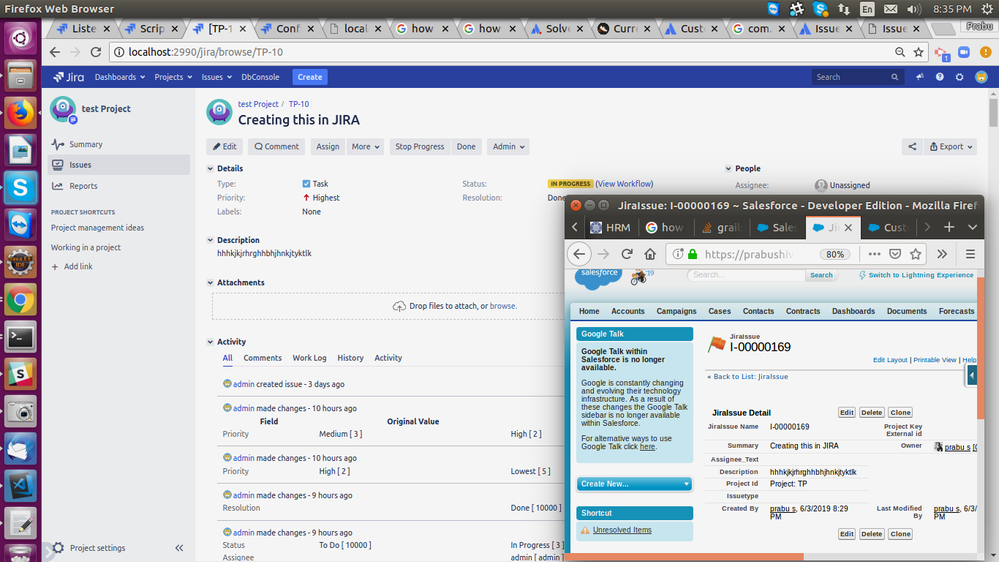 Able to push the issue from JIRA to Salesforce.png
