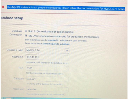 This MYSQL instance is not properly configured.PNG