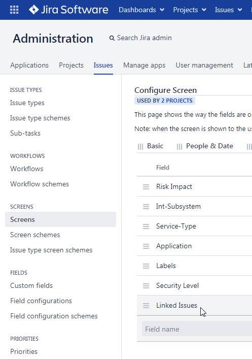 Linked Issues on configuration.png