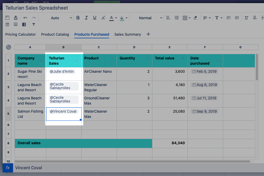 User mentions in Elements Spreadsheet table for Confluence.png