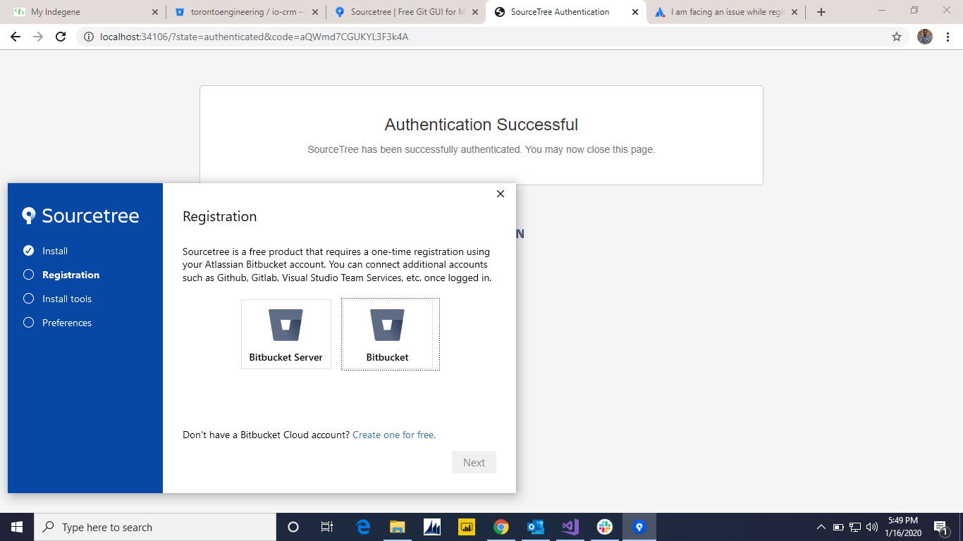 I am facing an issue while registering to sourcetr...