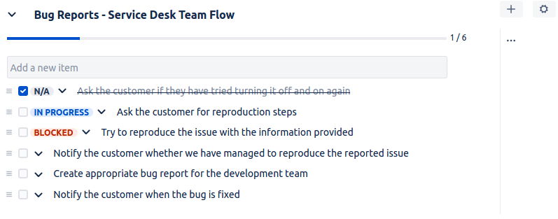 Multiple Checklists for Jira - Bug reports.png