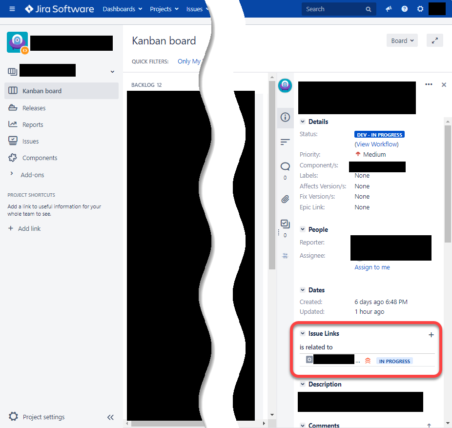 jira forum - issue link field appears when issue linked.png