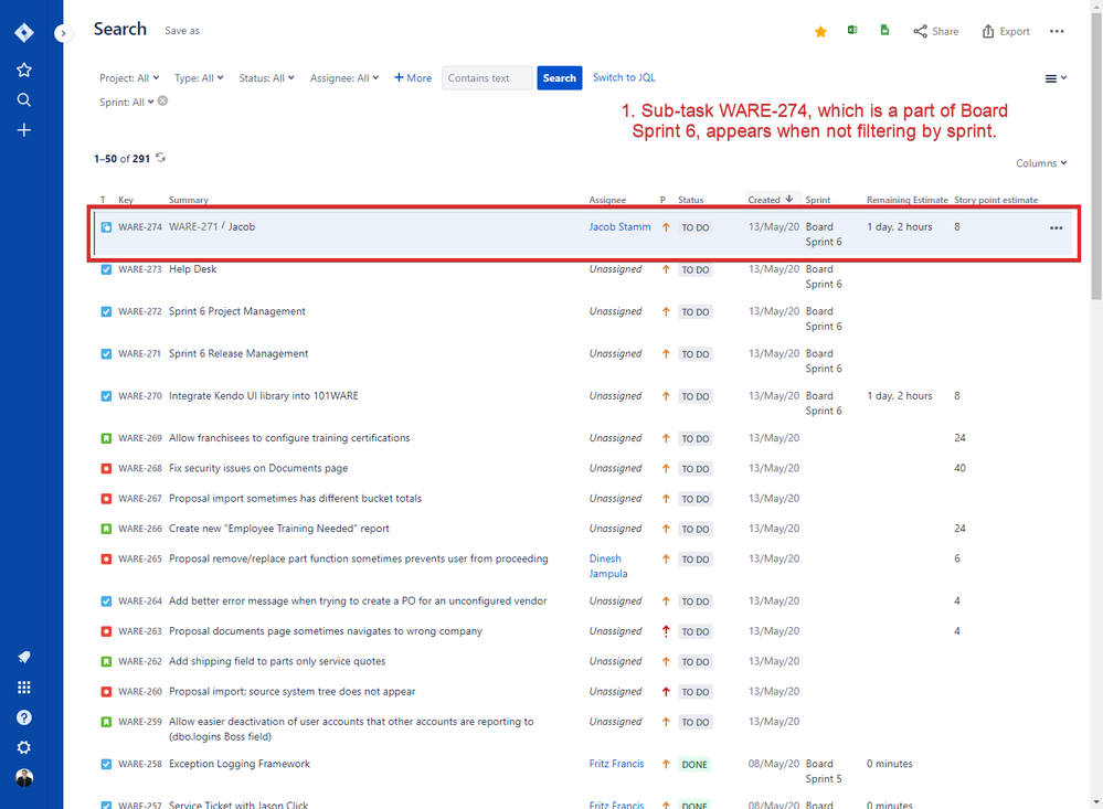 jira sub-task search bug 1.png