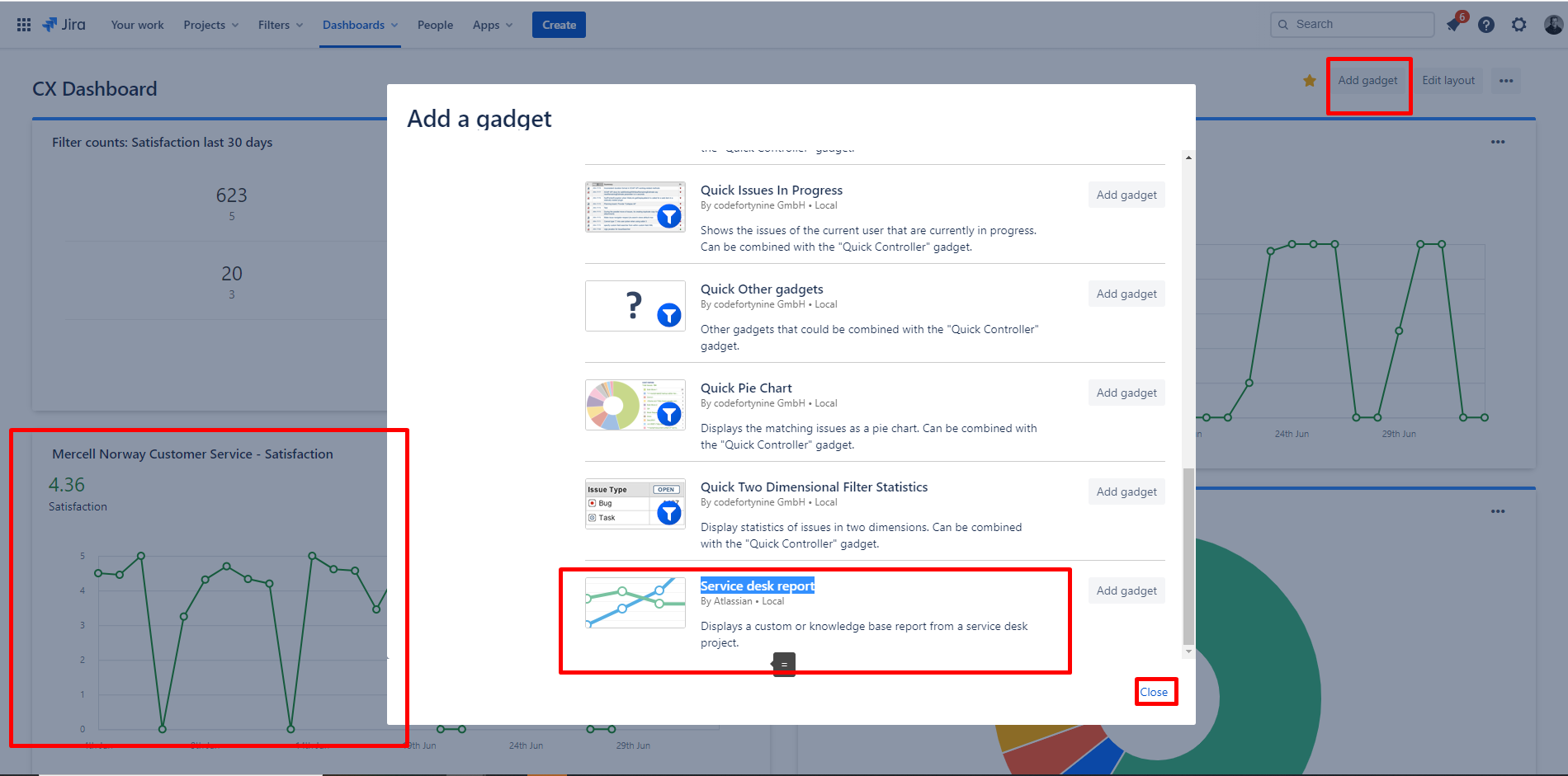 Solved Using Pie Chart Gadget with jira service desk cust...