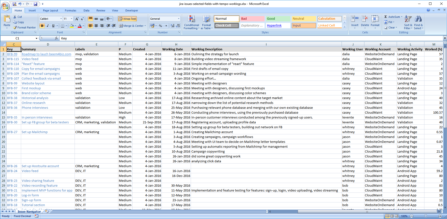Can I Export Only Some Fields To Excel With Tempo 