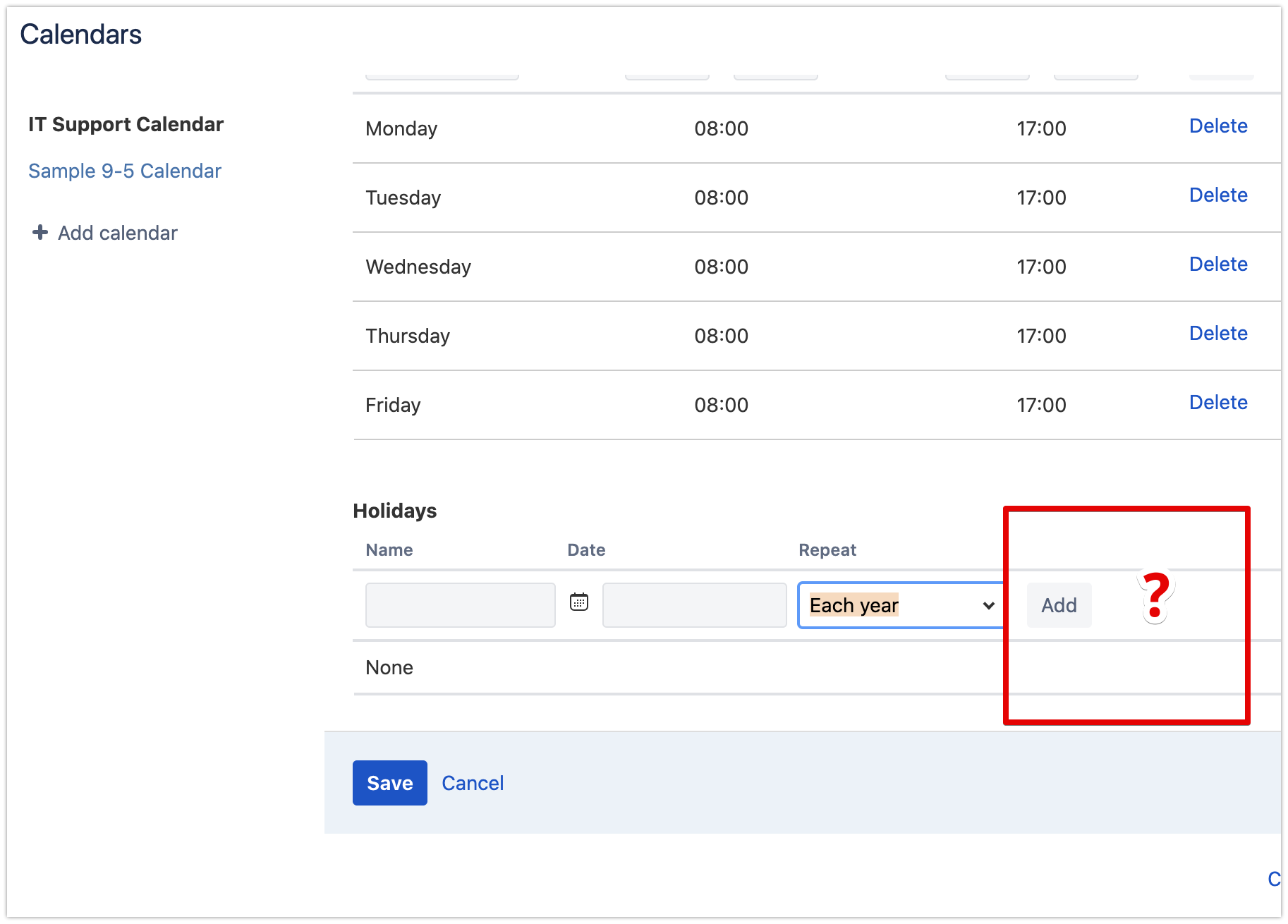 Import Holidays into an SLA calendar - Atlassian Community