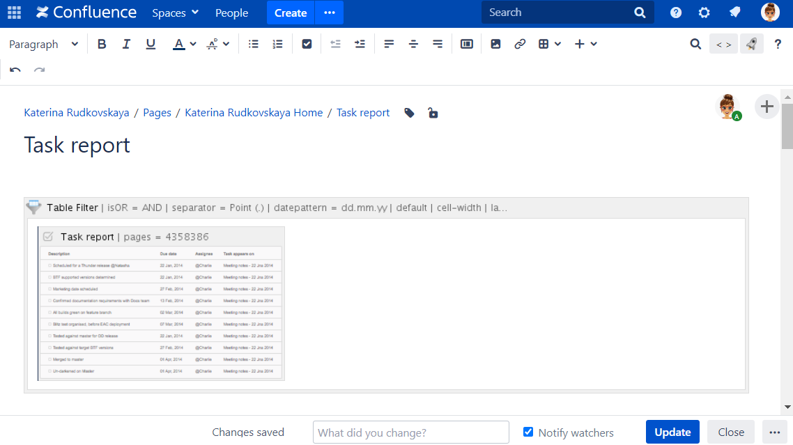 Why am I no longer able to sort a task report alph