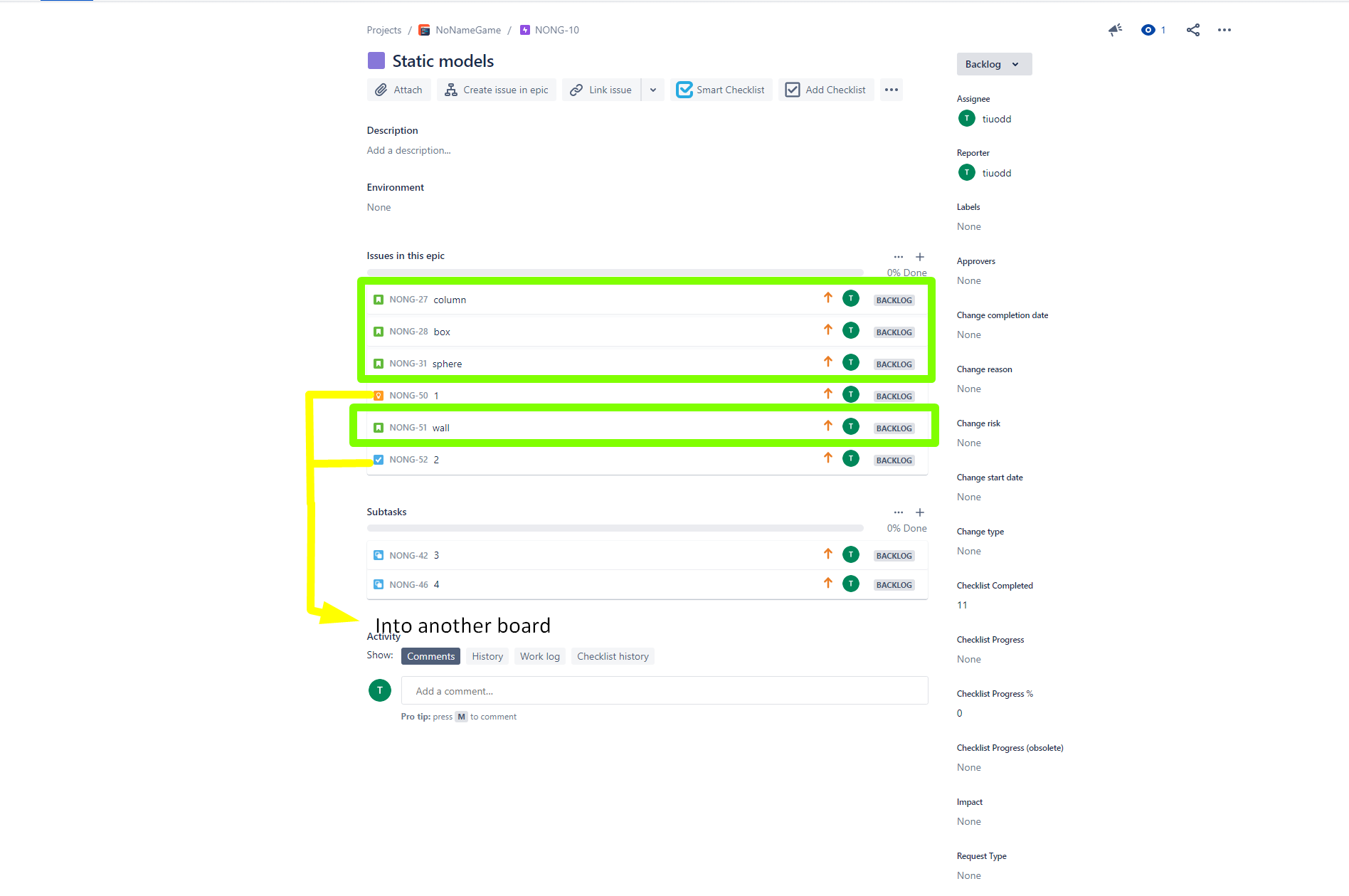 Solved How to create a filter for Issues in this epic or