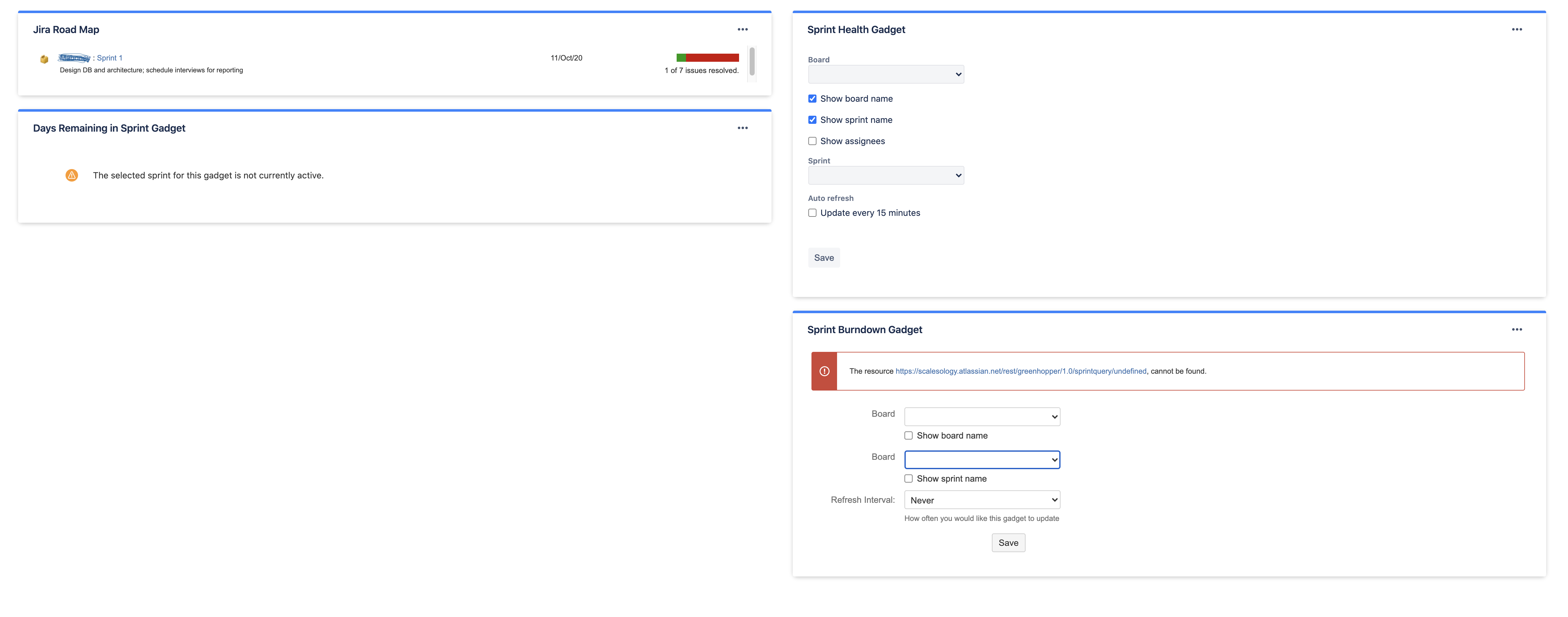 JIRA Agile Sprint Health Gadget Days Left Calculation