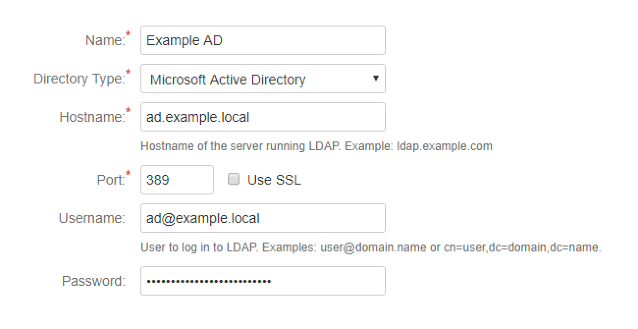 Error connecting to AD directory