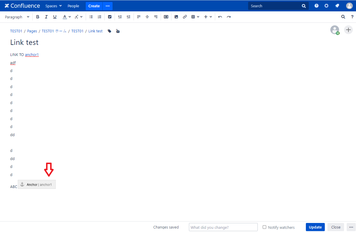 Solved link to the anchor error