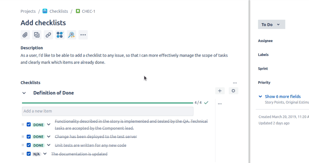 How to track the Definition of Done with Multiple Atlassian Community