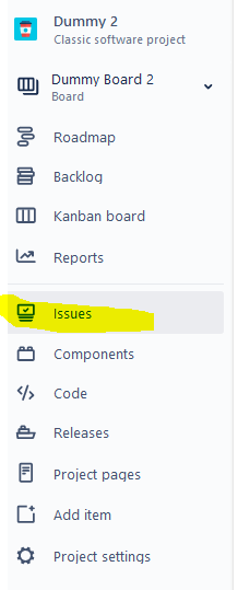 Jira issue section of project.PNG