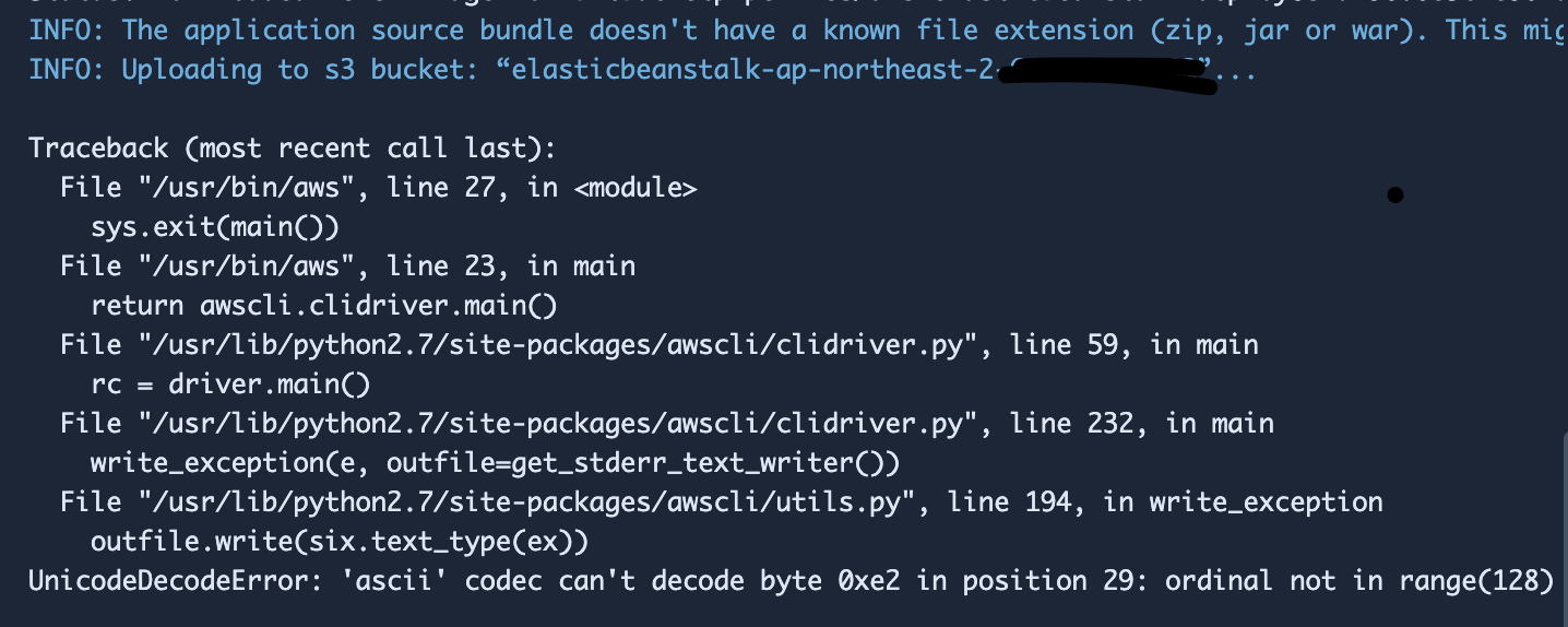 aws-beanstalk-deploy: UnicodeDecodeError: 'ascii'