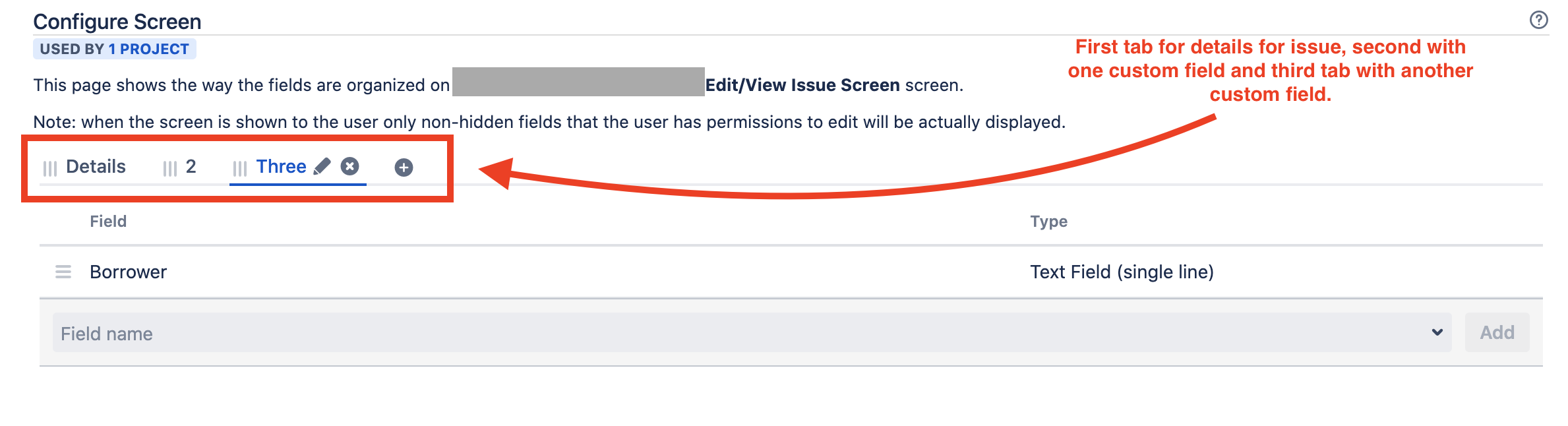 Jira Screen Tabs not showing despite custom fields...