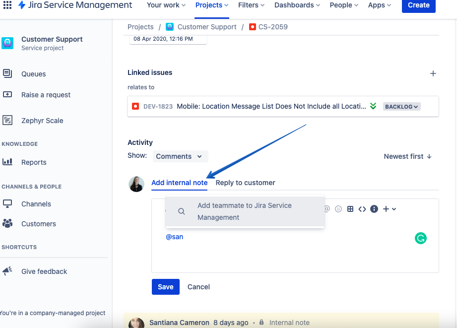Creating Teams and adding members in Jira Service