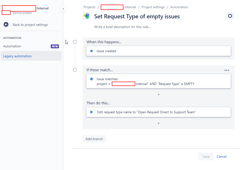 How to change Request Type in Automation for Jira