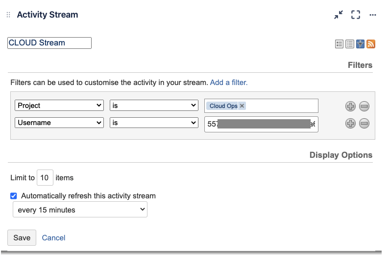Solved How can I filter Activity Stream gadget by usernam...