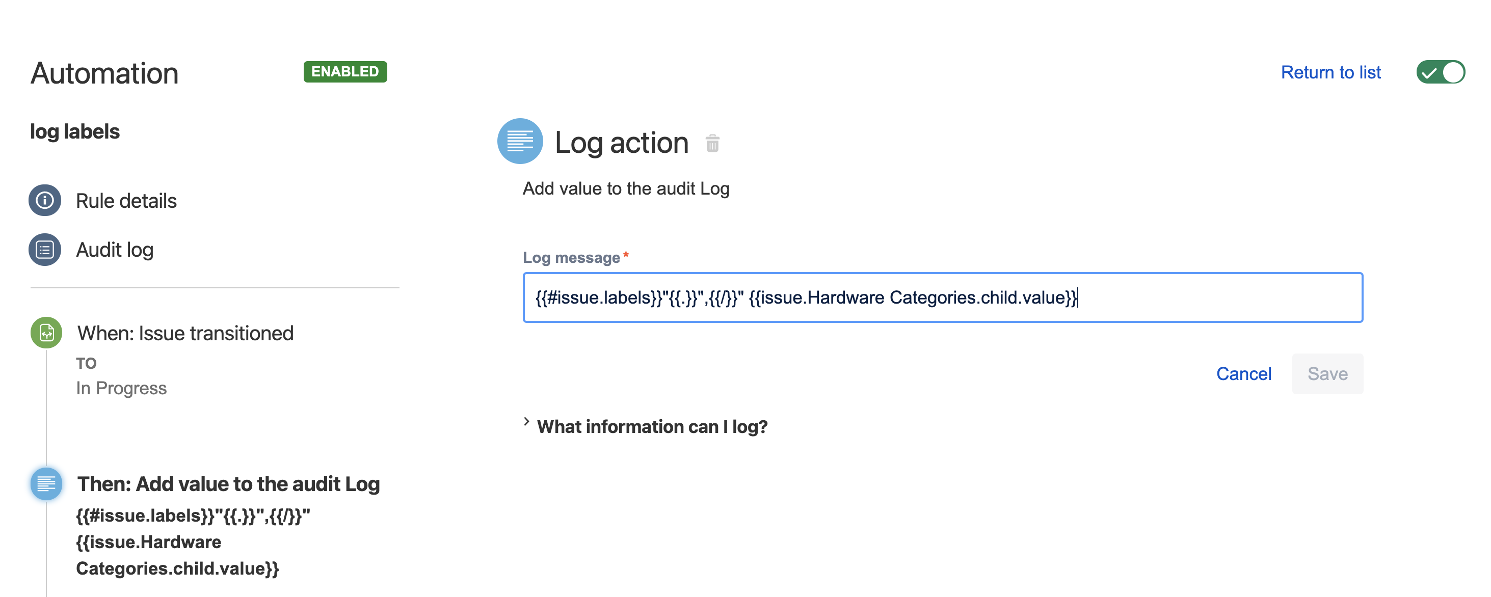 Automation rule to sync labels between a JSM ticke