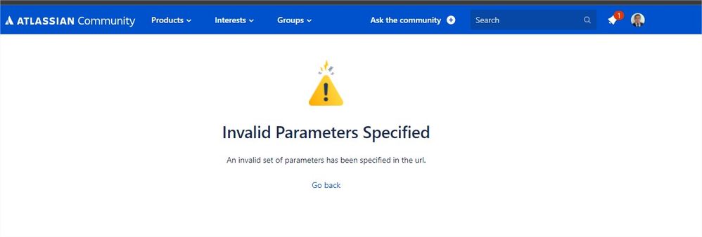 Invalid Parameters Specified - Atlassian Community y 11 páginas más - Personal Microsoft Edge.jpg