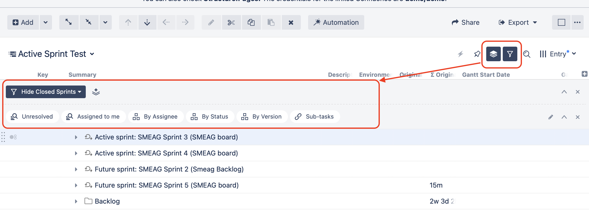 Solved How to remove closed sprints from a structure