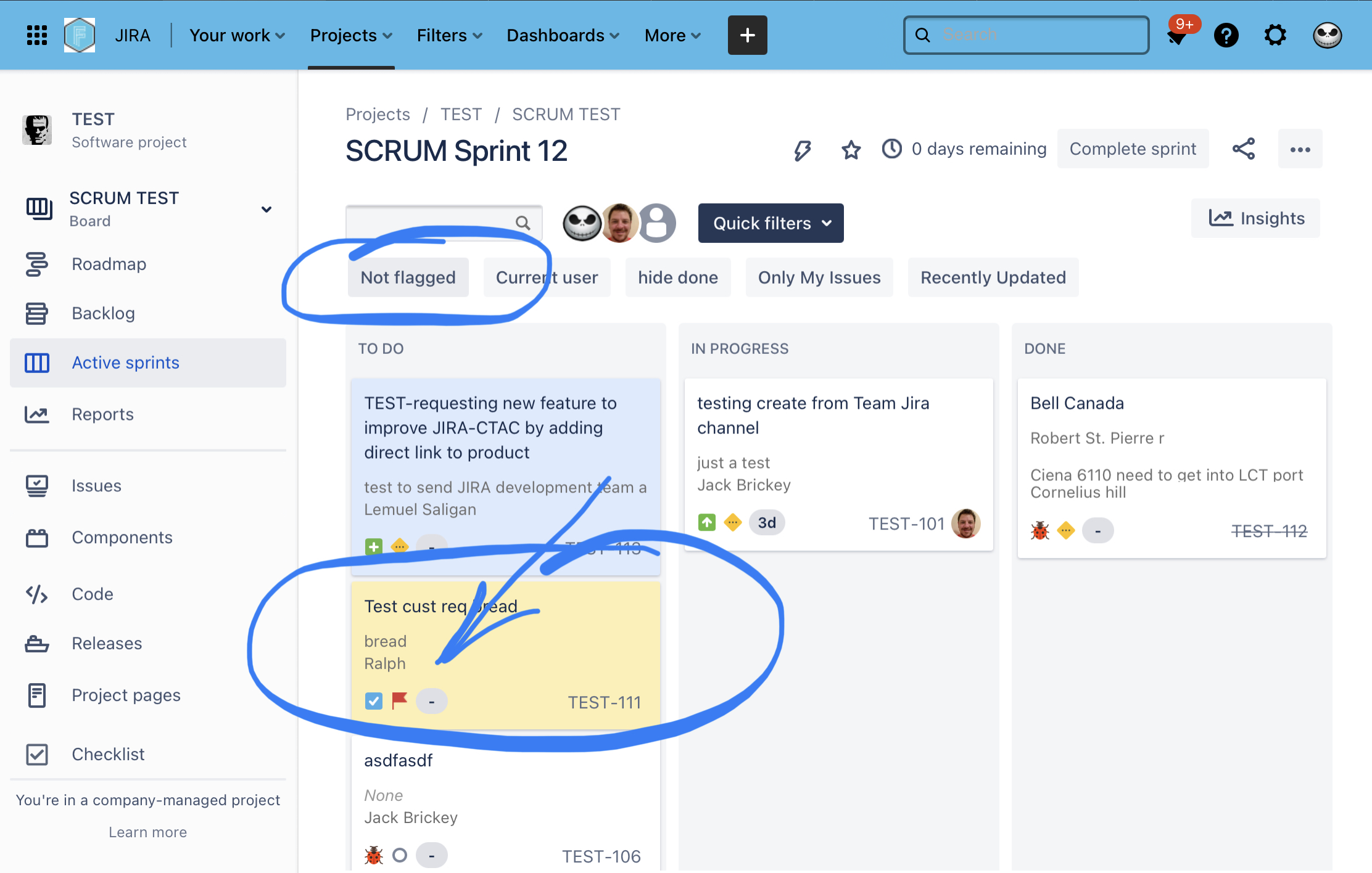 Solved Quick filter on Active Sprint view Hide flagged