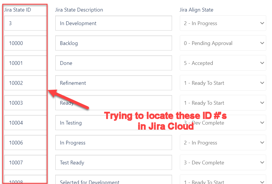 Solved Where in Jira Cloud can I find the Jira State ID n...